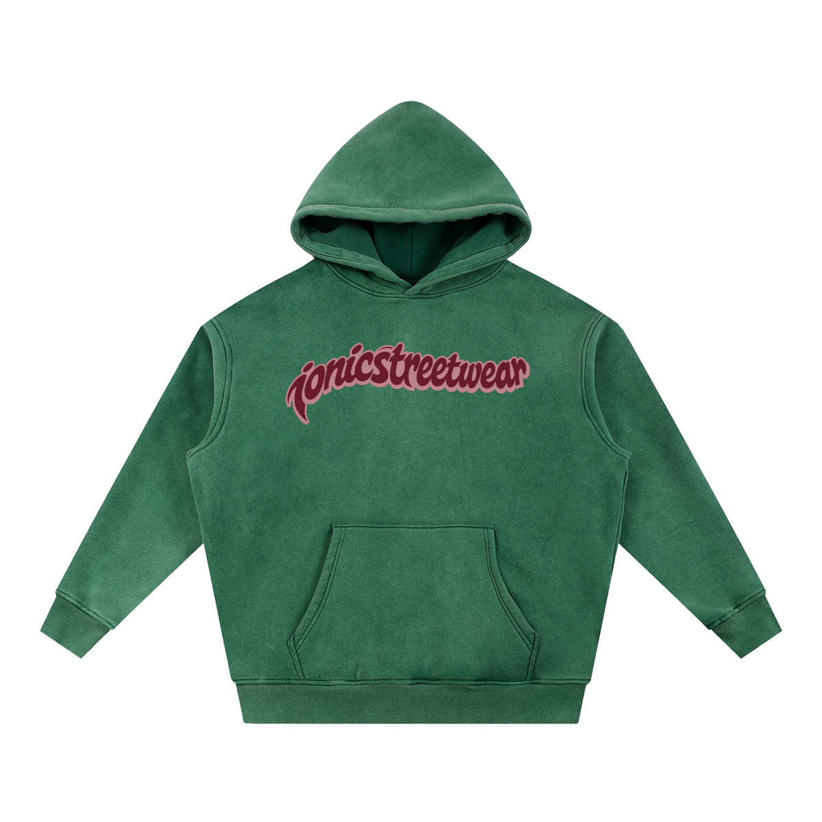 IONIC Oxblood Script Hoodie · Dark Green · 6