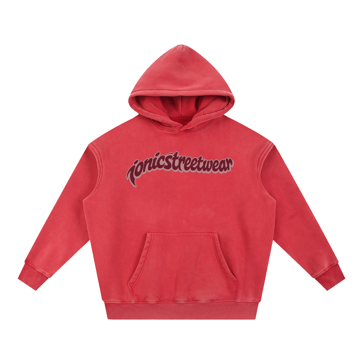 IONIC Oxblood Script Hoodie · Red · 6