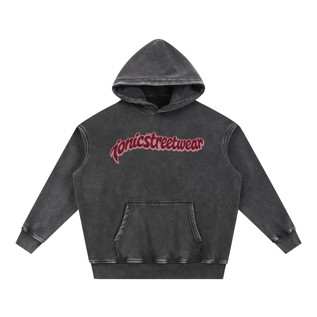 IONIC Oxblood Script Hoodie · Black · 6