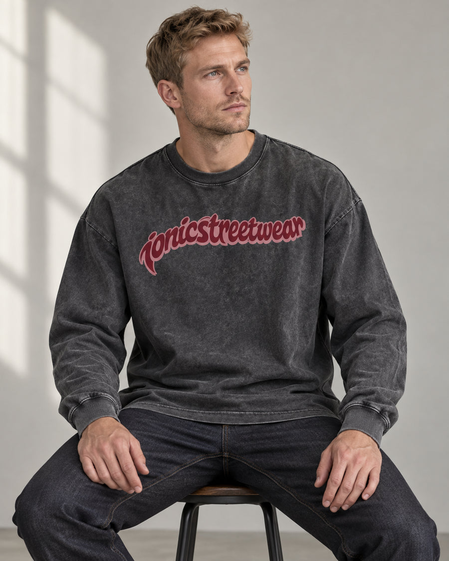 IONIC Oxblood Script Edge Tee
