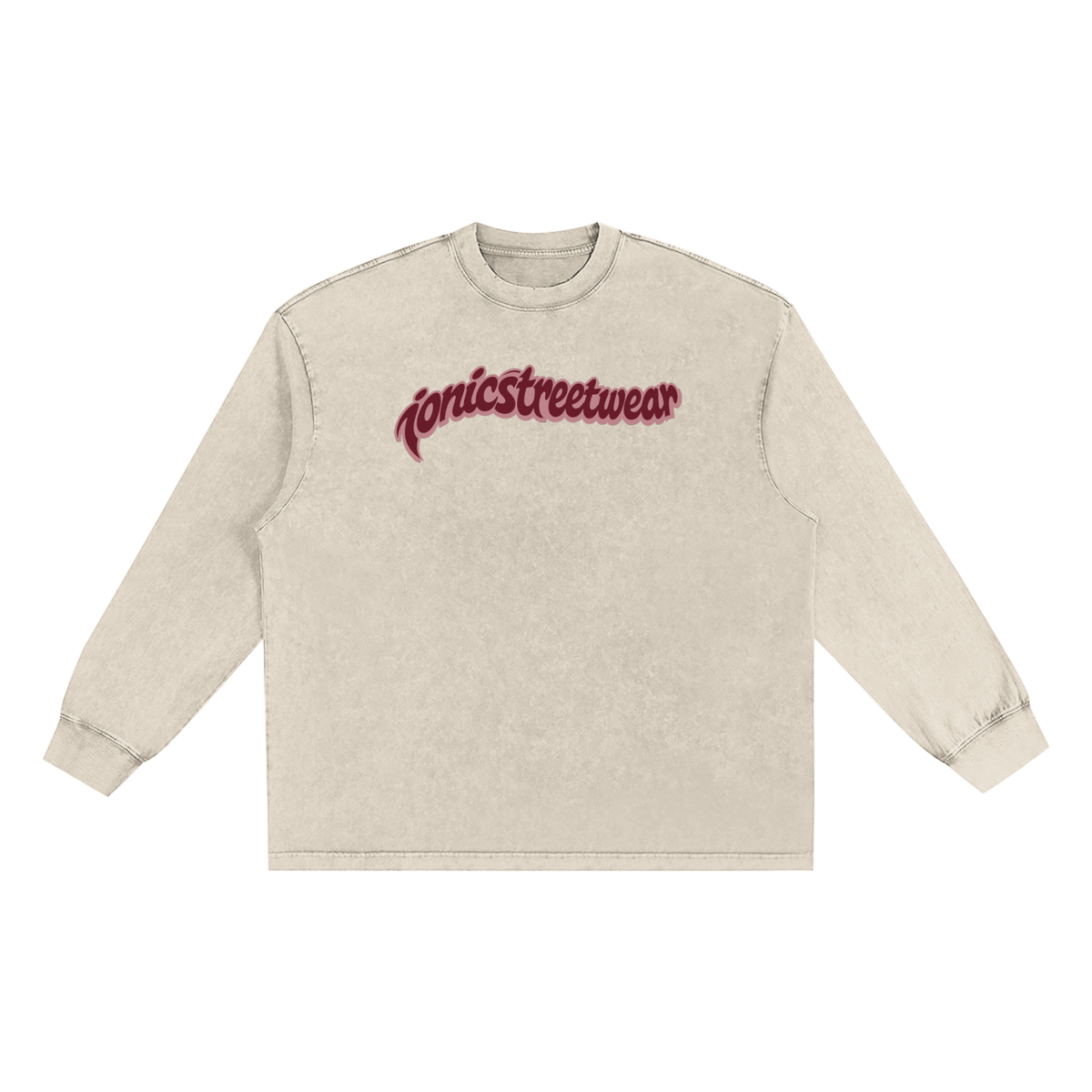 IONIC Oxblood Script Edge Tee · Light Apricot · 6