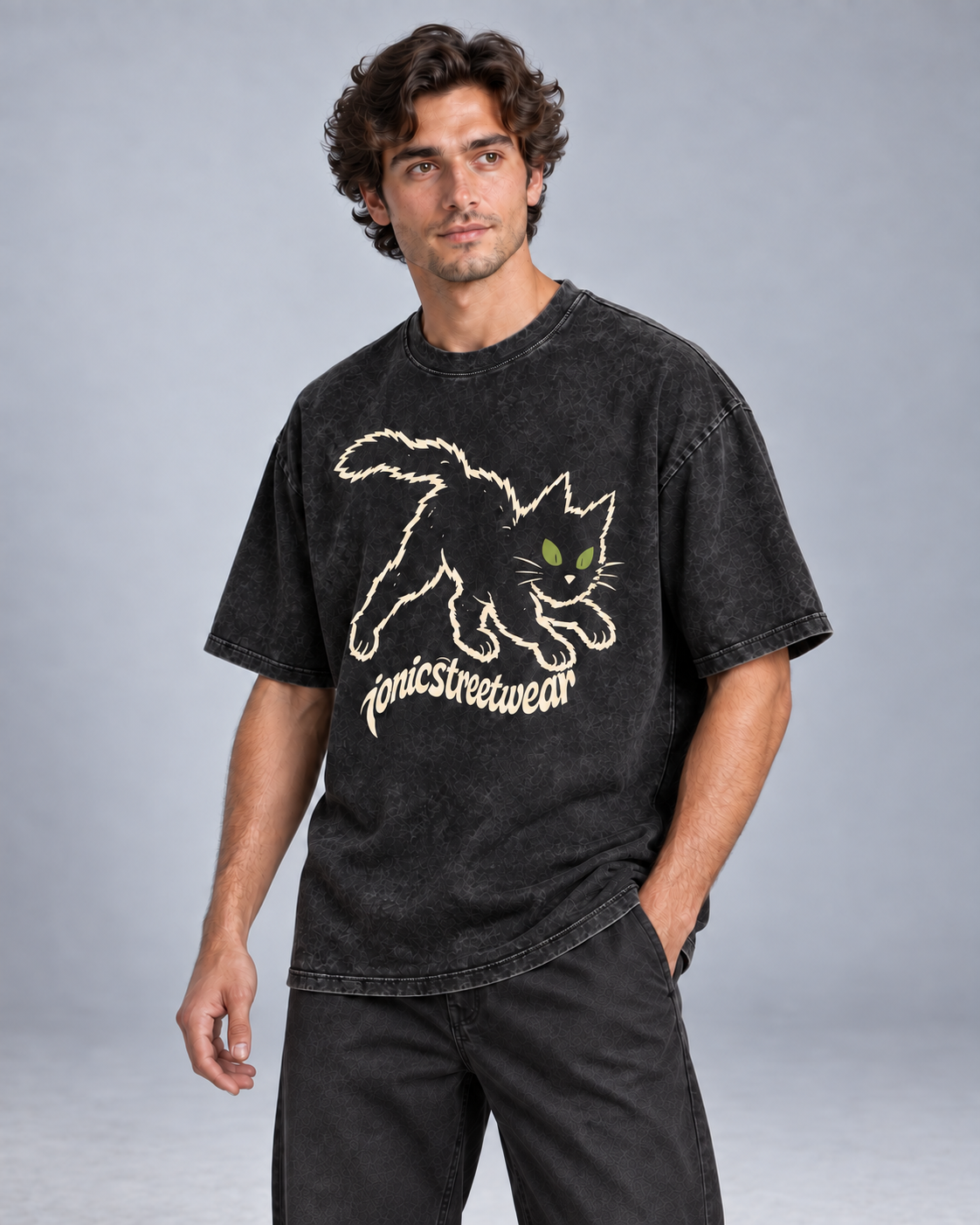 IONIC Alley Cat Tee · Black · 2