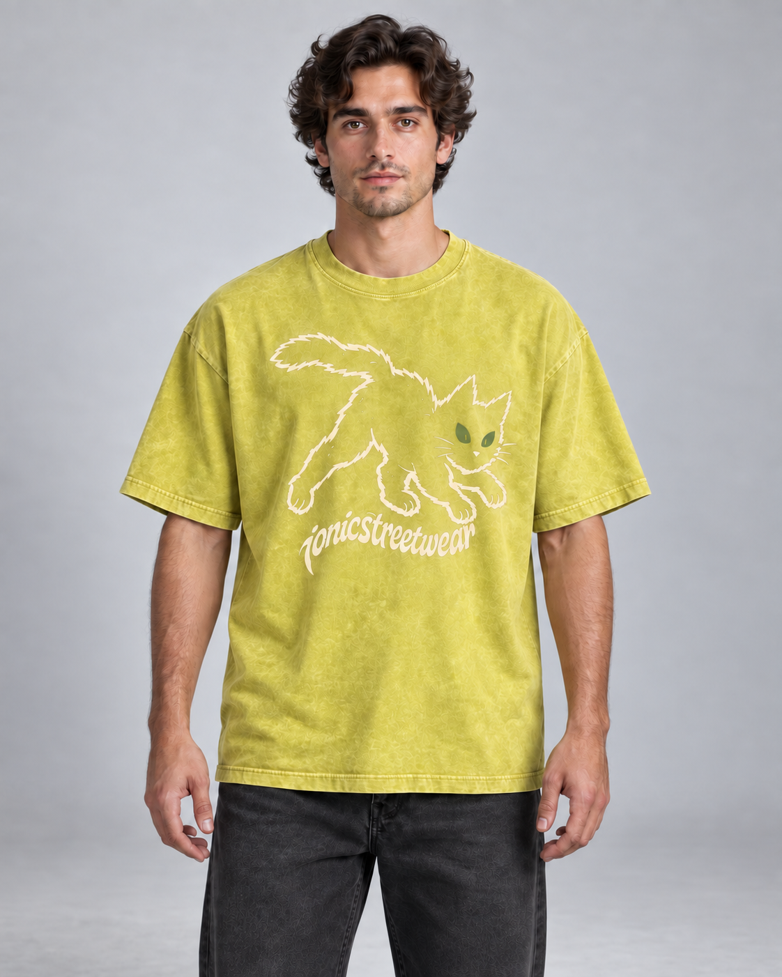 IONIC Alley Cat Tee · Olive Yellow · 1