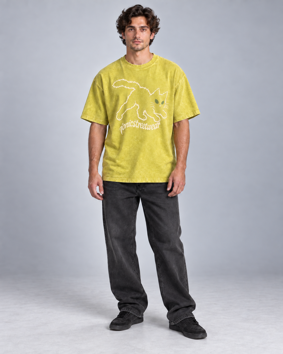 IONIC Alley Cat Tee · Olive Yellow · 5