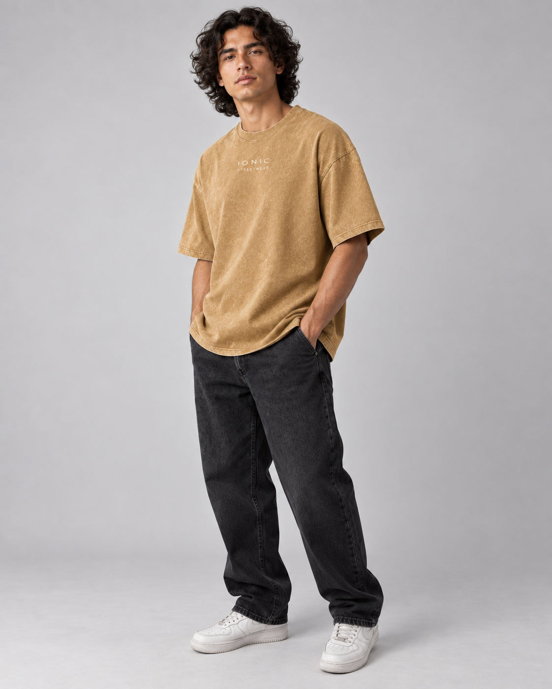 IONIC Column Wash Tee · Light Brown · 2