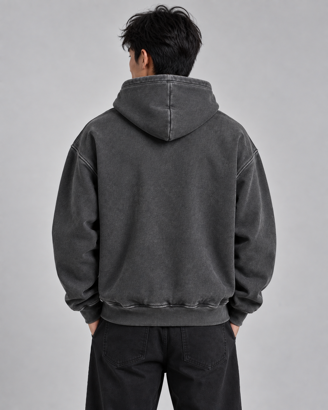 IONIC Oxblood Script Hoodie · Black · 3