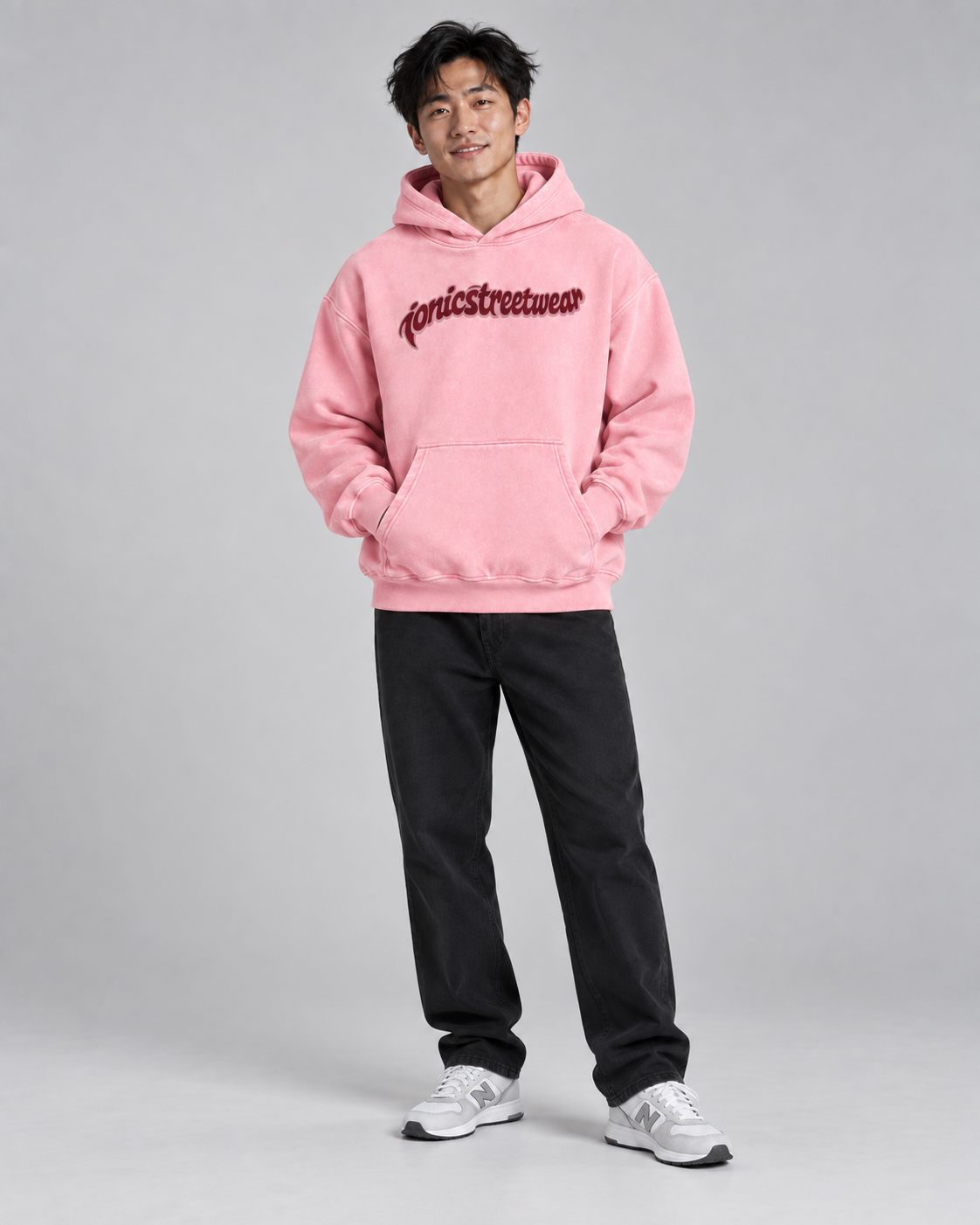 IONIC Oxblood Script Hoodie · Pink · 5