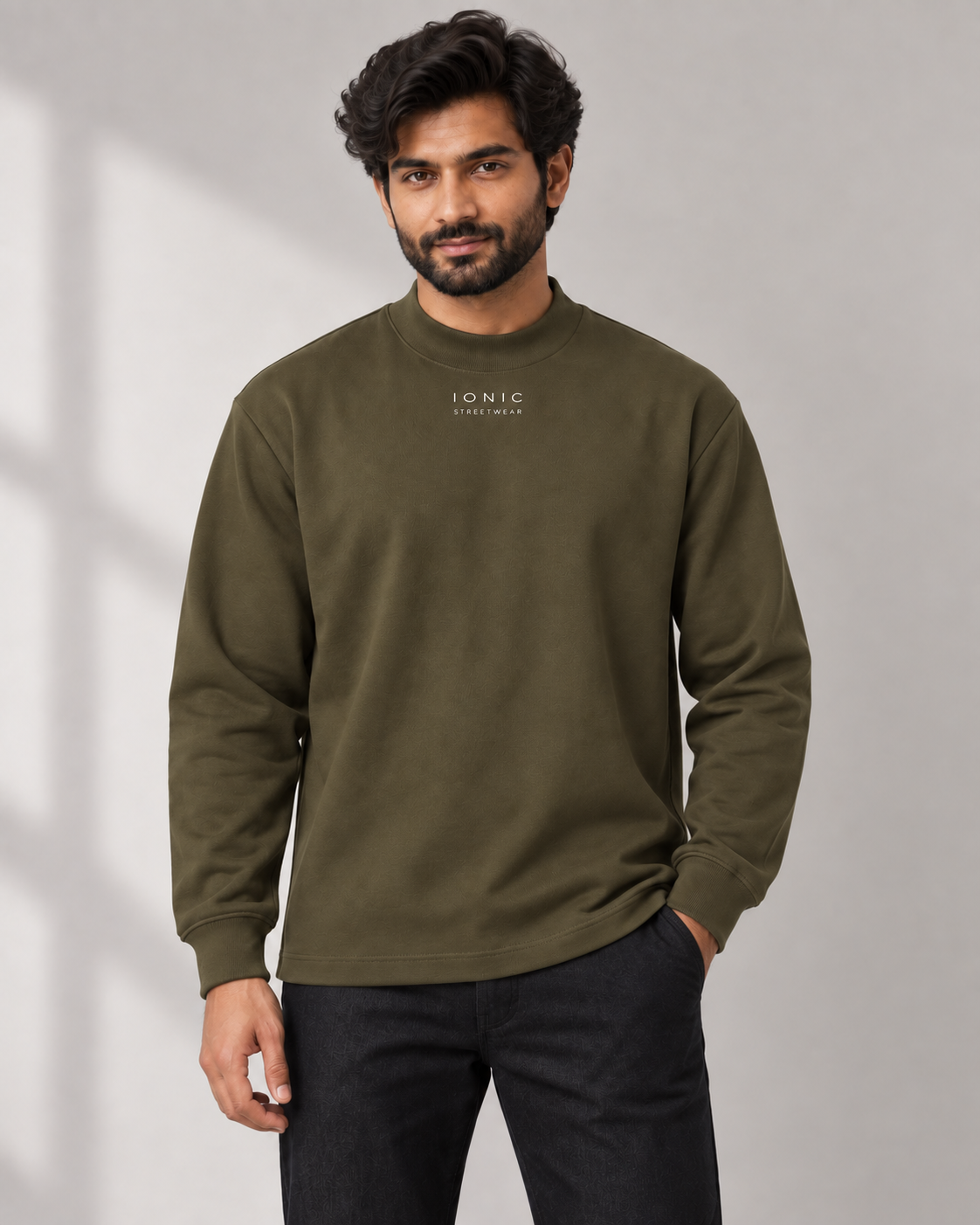 IONIC Mock Neck 330 · Gray Green · 1