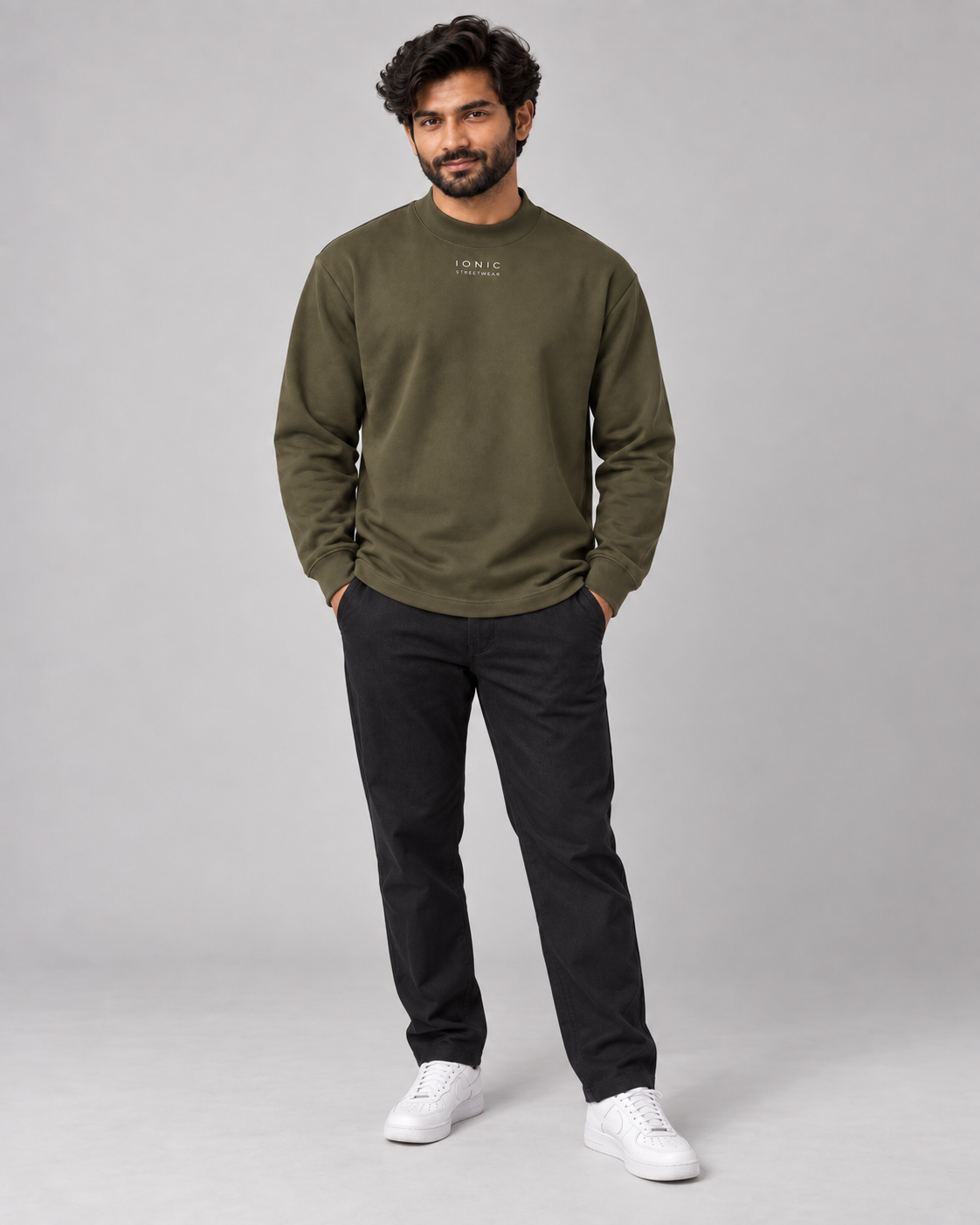 IONIC Mock Neck 330 · Gray Green · 5