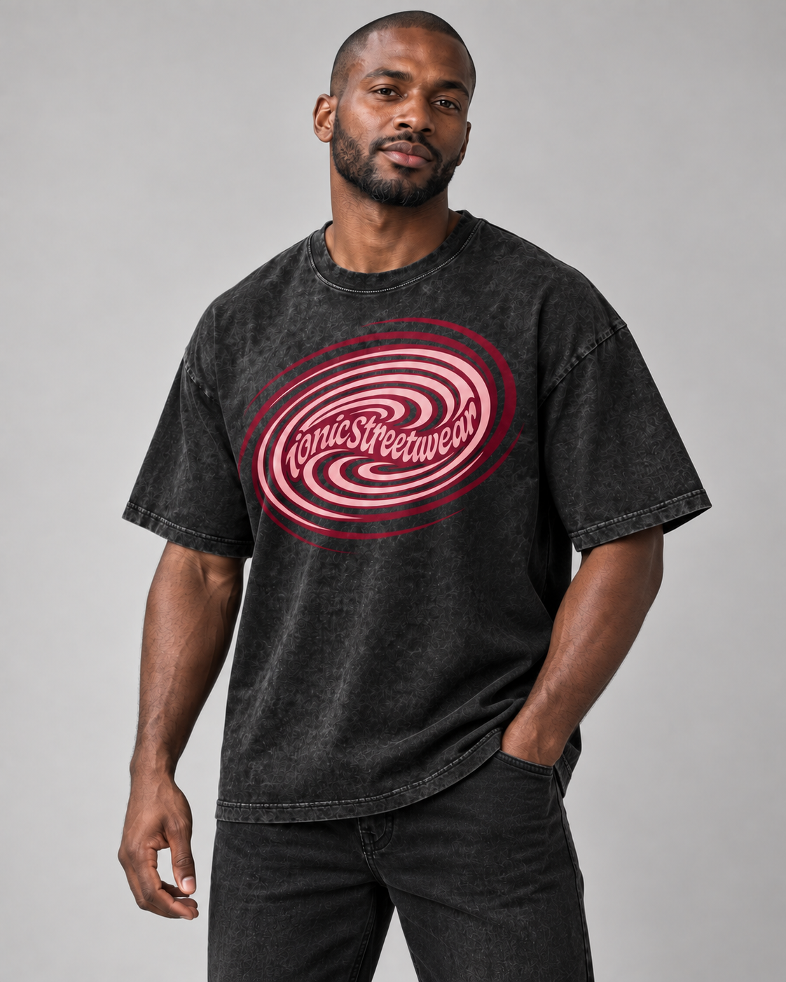 IONIC Oxblood Orbit Tee · Black · 1