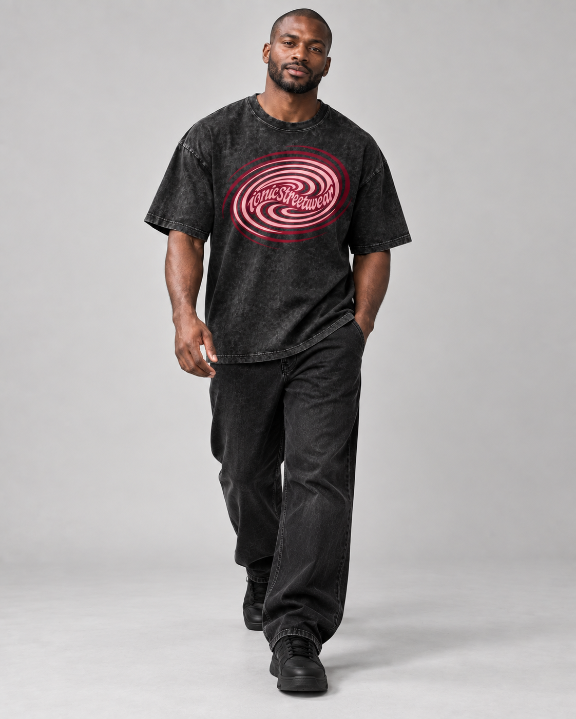 IONIC Oxblood Orbit Tee · Black · 5
