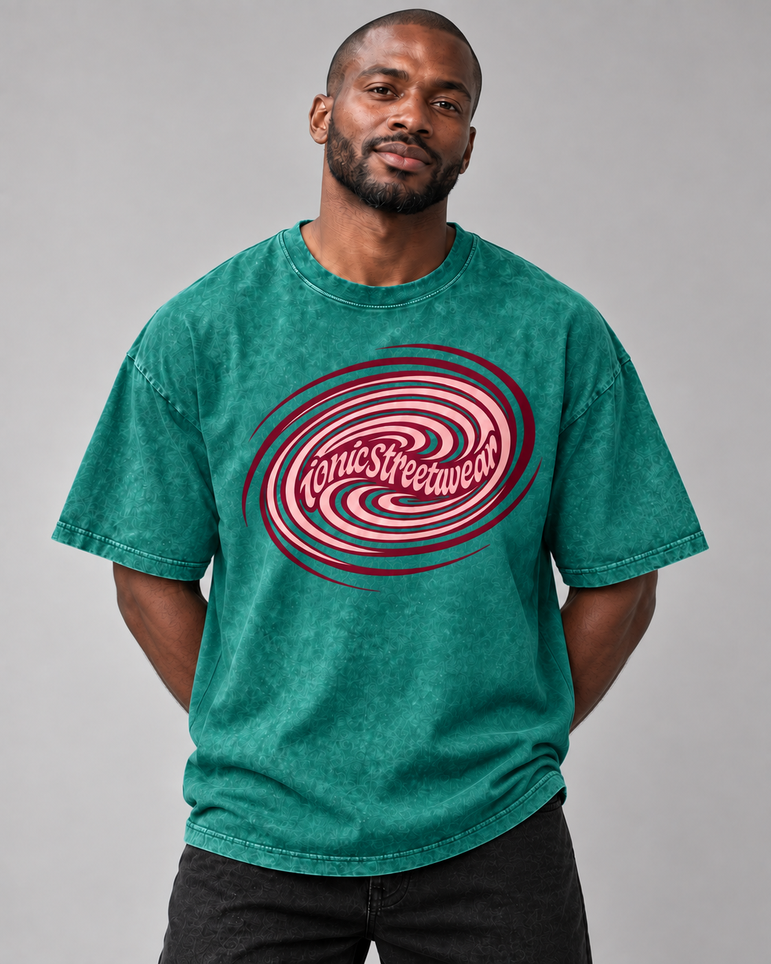 IONIC Oxblood Orbit Tee · Dark Green · 4