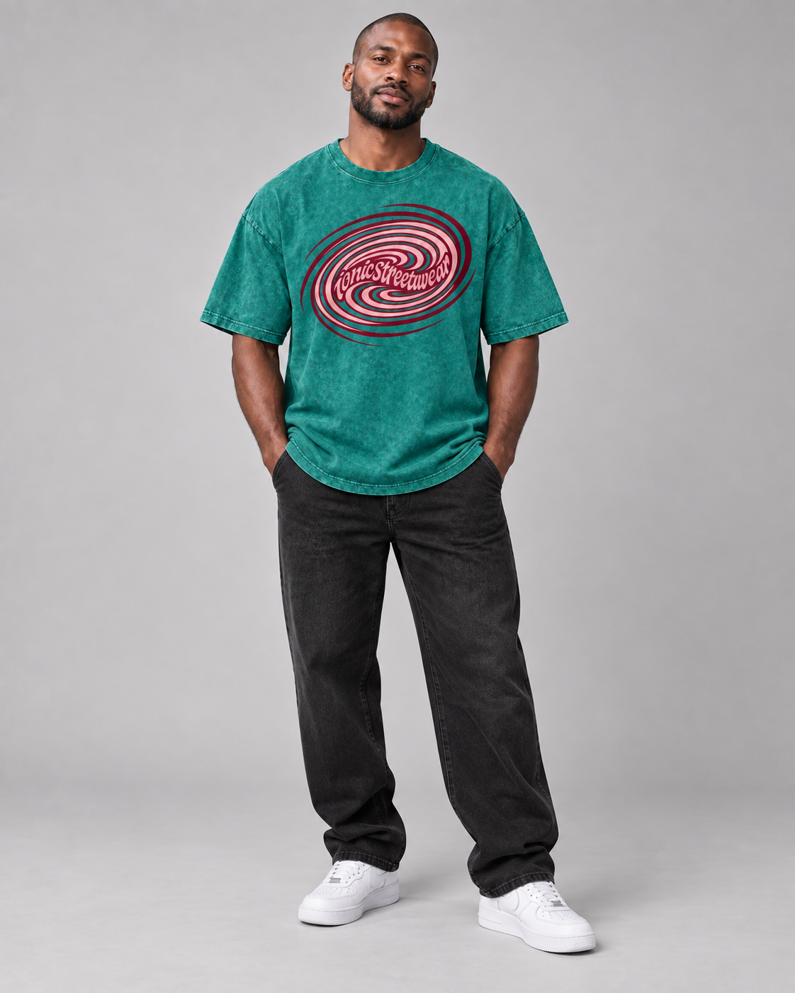 IONIC Oxblood Orbit Tee · Dark Green · 5