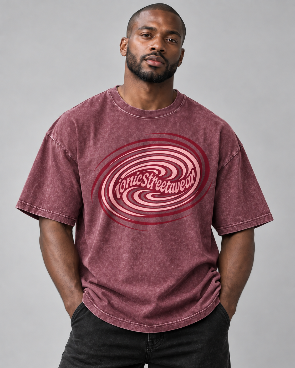 IONIC Oxblood Orbit Tee · Red · 4