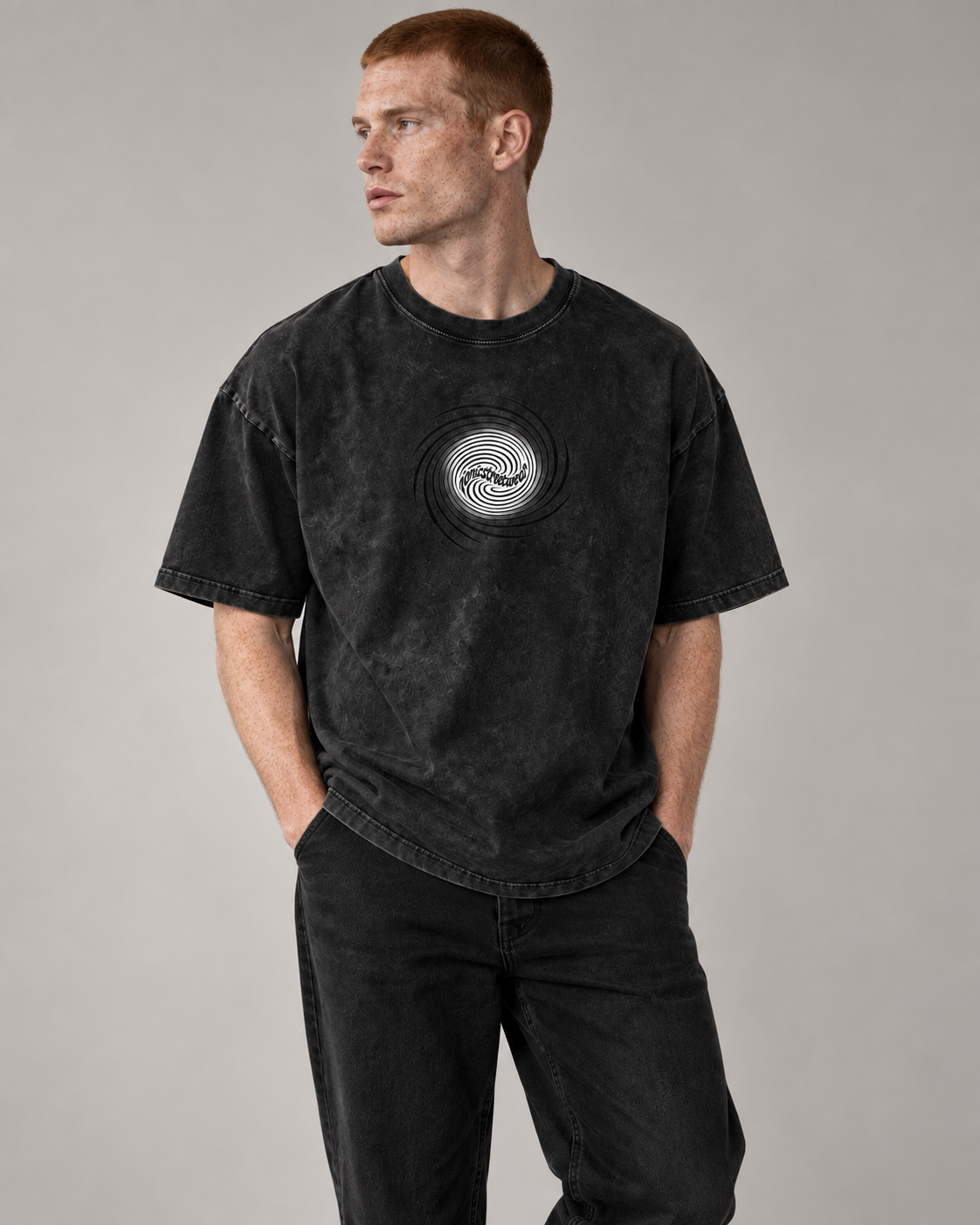 IONIC Spiral Wash Tee · Black · 2